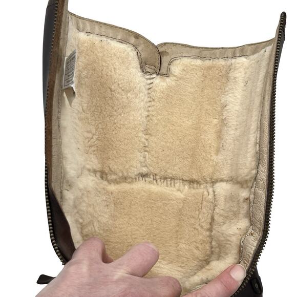 UGG Rosen Tall Boots Brown Leather Shearling Zip Buckle Women’s 7 Casual Winter - Picture 11 of 16